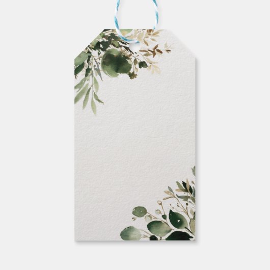 Hochzeit grüner Branchen Geschenkanhänger (Rückseite)