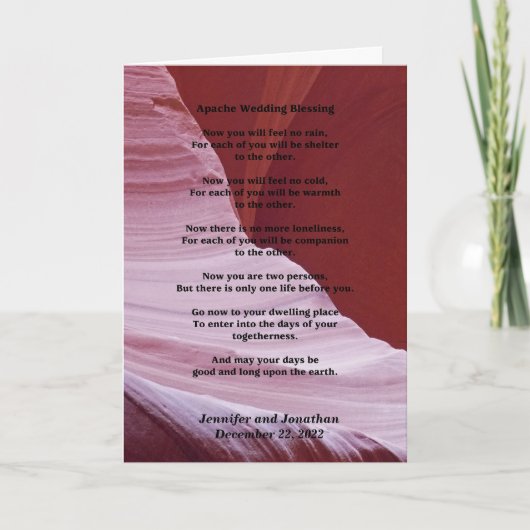 Hochzeit Grußkarte Apache Segen Inside v2 Karte (Vorderseite)