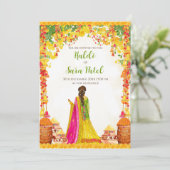 Hochzeit Haldi laden & Pithi einladen Haldi Zeremo Einladung (Stehend Vorderseite)