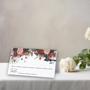 Hochzeit Halloween Herbst Blumen  Platzkarte