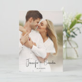 Hochzeit handgezeichnet senfgestreift einladung (Stehend Vorderseite)