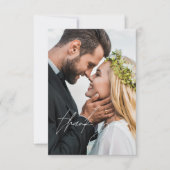 Hochzeit handschriftlich Vielen Dank Foto Elegant Dankeskarte (Vorderseite)