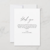 Hochzeit handschriftlich Vielen Dank Foto Elegant Dankeskarte (Rückseite)