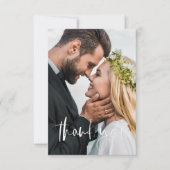 Hochzeit handschriftlich Vielen Dank Foto Romantik Dankeskarte (Vorderseite)