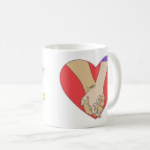 Hochzeit "Happy Anniversary" "Holding Hands" Kaffeetasse (VorderseiteRechts)