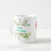 Hochzeit "Happy Anniversary" "Holding Hands" Kaffeetasse (Vorderseite Links)