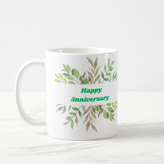 Hochzeit "Happy Anniversary" "Holding Hands" Kaffeetasse (Links)