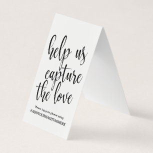 Hochzeit Hashtag-Schild Kalligrafie Schwarz und We