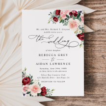 Hochzeit Herbstblumen Burgunderrot und Rosé