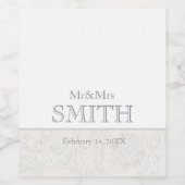 Hochzeit Herr & Frau NAME Elegant Gray White Weinetikett (Einzelnes Label)