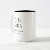 Hochzeit Herr und Frau Large Zweifarbige Tasse (Vorderseite Links)