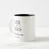 Hochzeit Herr und Frau Zweifarbige Tasse (Vorderseite Links)