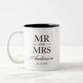 Hochzeit Herr und Frau Zweifarbige Tasse (Links)