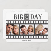 Hochzeit Hinzufügen von 3 Fotos Fun Film Flat Einl Einladung (Vorne/Hinten)