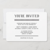 Hochzeit Hinzufügen von 3 Fotos Fun Film Flat Einl Einladung (Rückseite)