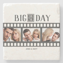 Hochzeit Hinzufügen von 3 Fotos Fun Film Untersetz Steinuntersetzer