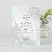 HOCHZEIT | Honeydew Green Pearl Shimmer Einladung (Stehend Vorderseite)