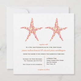 Hochzeit Honeysuckle Peach Starfish Beach Einladun Einladung