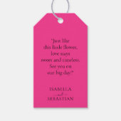 Hochzeit Hot Pink Fuchsia Touch Geschenkanhänger (Vorderseite)