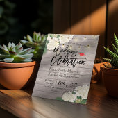 Hochzeit Hydrangea Blume String Lights Rustikales  Einladung