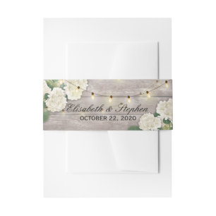 Hochzeit Hydrangea florale String Lights Rustikale Einladungsbanderole