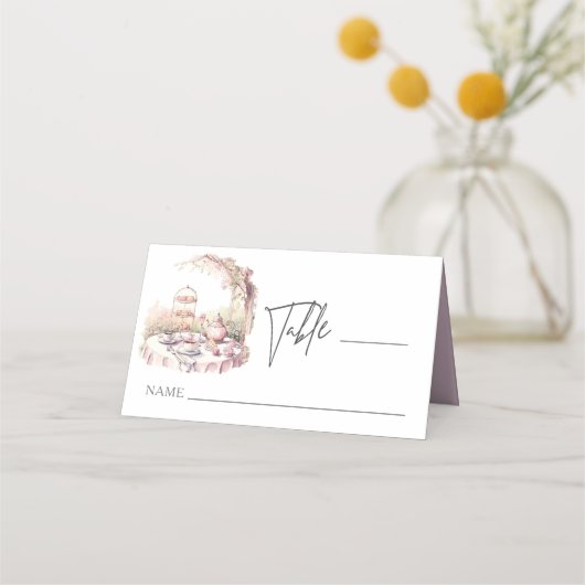 Hochzeit im Aquarellgarten Platzkarte (Vorderseite)