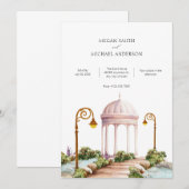 Hochzeit im ästhetischen Garten Einladung (Vorne/Hinten)