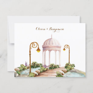 Hochzeit im ästhetischen Garten Postkarte