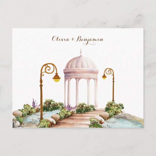 Hochzeit im ästhetischen Garten Postkarte (Vorderseite)