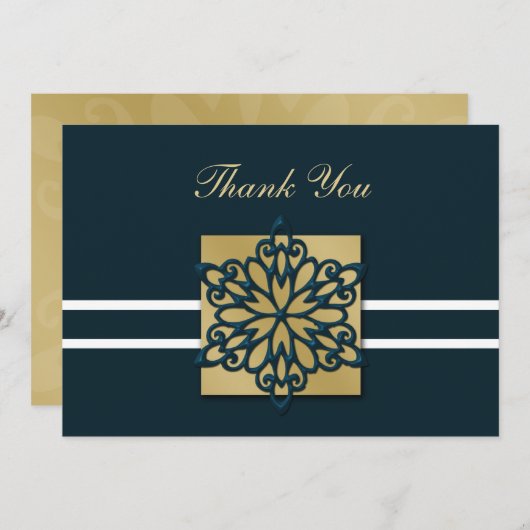 Hochzeit im blauen Winter Danke Einladung (Vorne/Hinten)