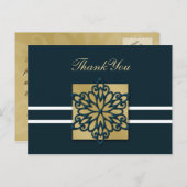 Hochzeit im blauen Winter Danke Postkarte (Vorne/Hinten)