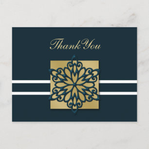 Hochzeit im blauen Winter Danke Postkarte
