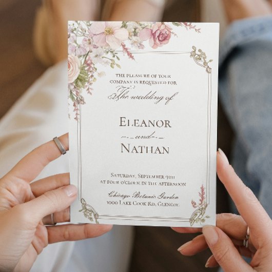 Hochzeit im Blumenfrühling Einladung