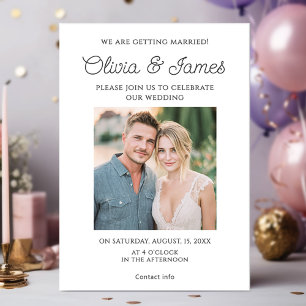 Hochzeit im eleganten Foto Einladung