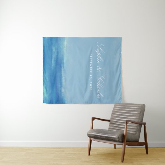 Hochzeit im eleganten Ozean Wandteppich (Beispiel (Horizontal))