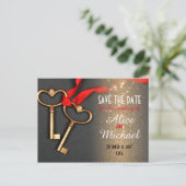 Hochzeit im eleganten Stil Speichern Sie das Datum Ankündigungspostkarte (Stehend Vorderseite)