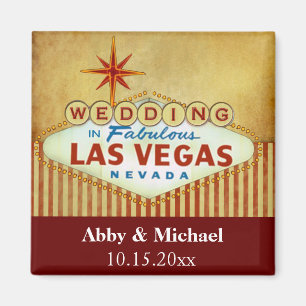 Hochzeit im fabulösen Las Vegas - Vintage-Streifen Magnet