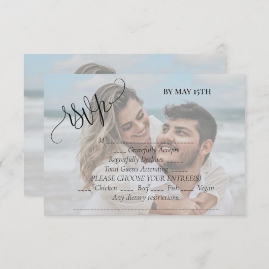 Hochzeit im Foto RSVP Karte (Vorne/Hinten)