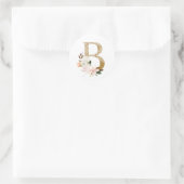 Hochzeit im Frühjahr MONOGRAM B Runder Aufkleber (Tasche)