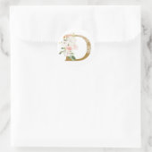 Hochzeit im Frühjahr MONOGRAM D Runder Aufkleber (Tasche)