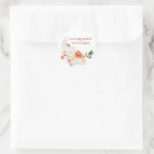 Hochzeit im Frühjahr MONOGRAM Rose Bouquet Runder Aufkleber (Tasche)