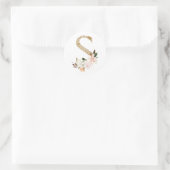 Hochzeit im Frühjahr MONOGRAM S Runder Aufkleber (Tasche)