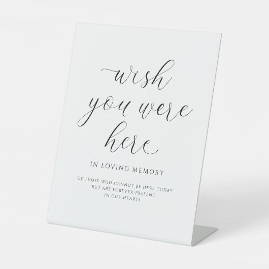 Hochzeit im Gedächtnis wünscht, Sie wären hier ele Sockelschild (Vorderseite)