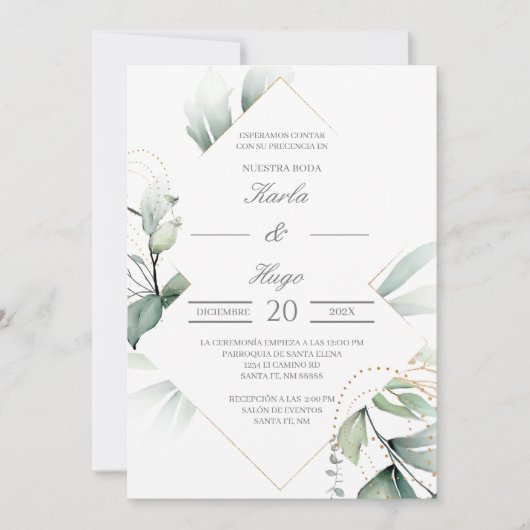Hochzeit im Grünen Einladung (Vorderseite)