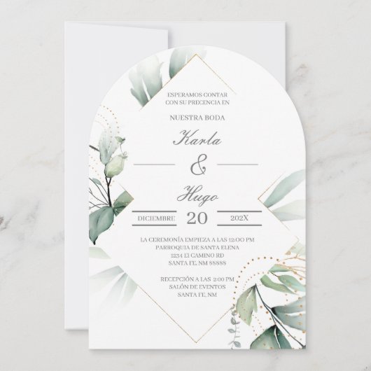 Hochzeit im Grünen Einladung (Vorderseite)