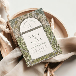 Hochzeit im Grünen Jugendstil Save The Date