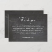 Hochzeit im Halbpension. Modernes Schwarzweißbrett Dankeskarte (Vorne/Hinten)