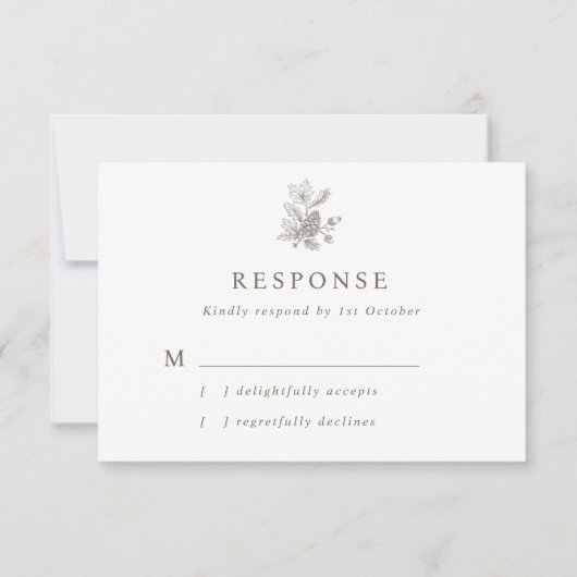 Hochzeit im Herbst Acorn & Pinecone RSVP Karte (Vorderseite)