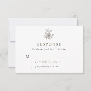 Hochzeit im Herbst Acorn & Pinecone RSVP Karte