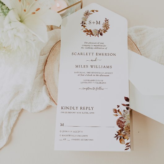 Hochzeit im Herbst All In One Einladung